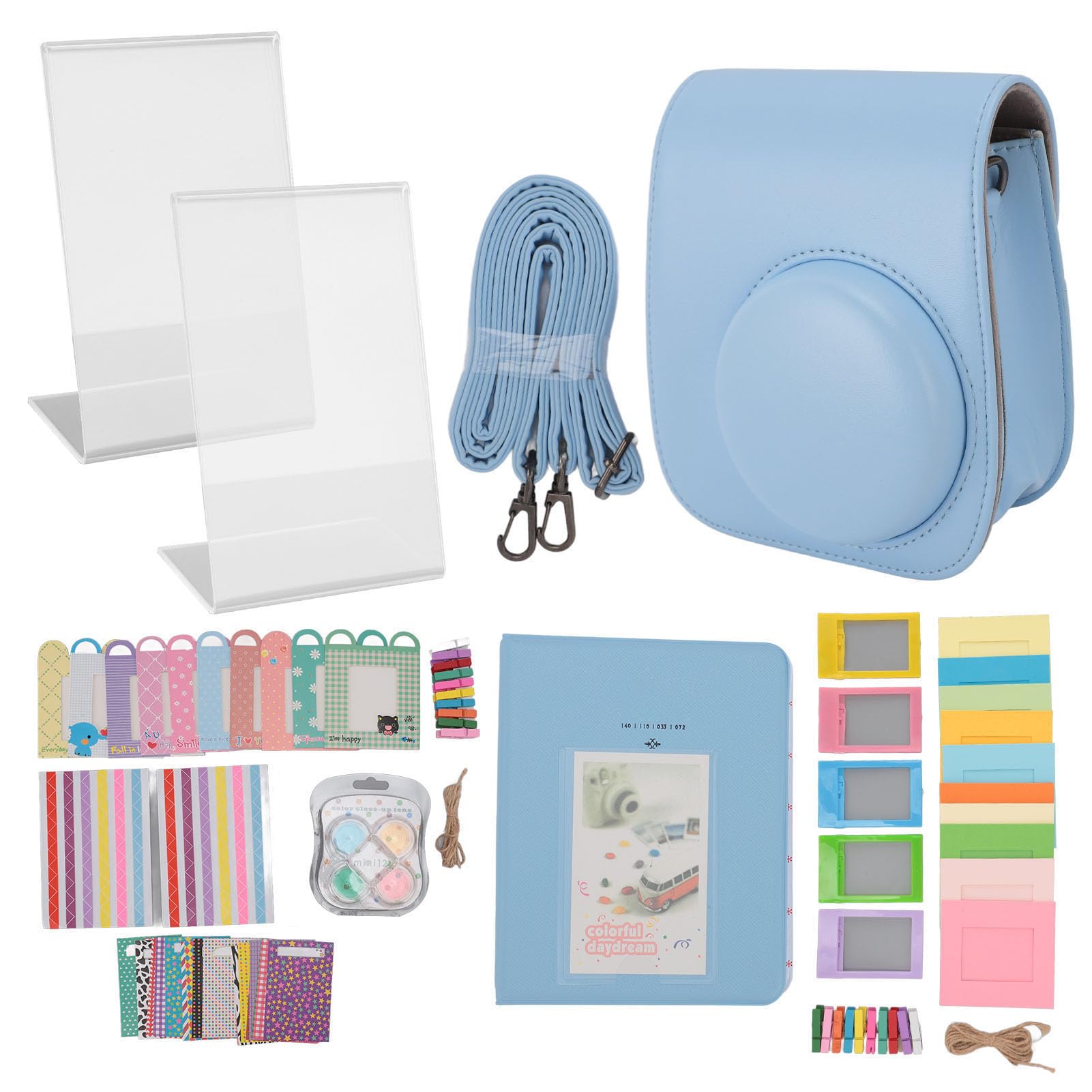 Mini 12 Camera Case, Cuir PU Sac avec Sangle D'épaule (Blue)