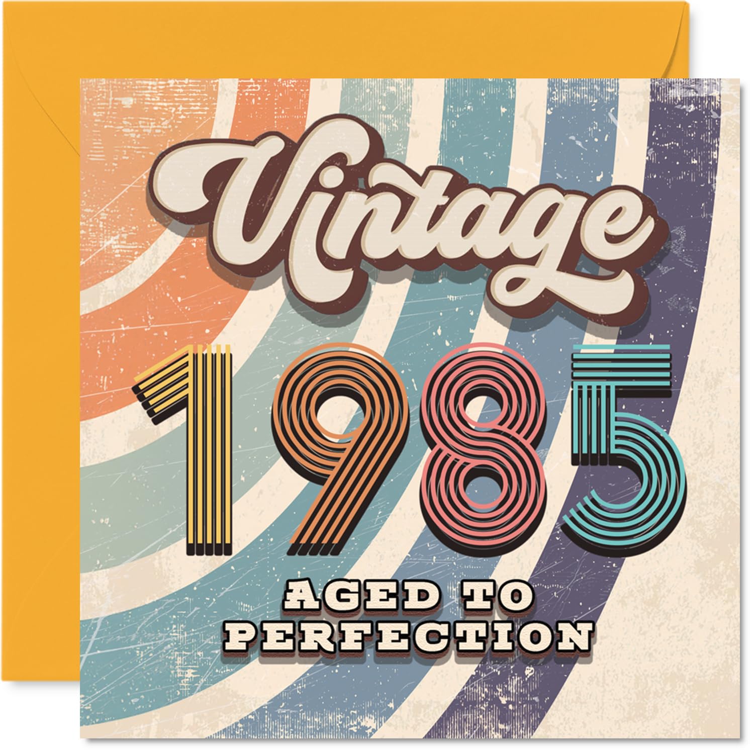 41st Birthday Card for Men Women - Vintage 1985 Aged To Perfection - Happy 41 Birthday Cards for Nephew Daughter Auntie Sister Son Colleague, 145mm Bday Greeting Cards