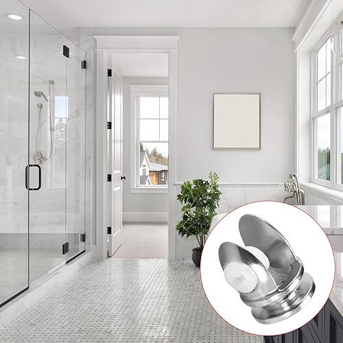 Miniatura 3 de METALLIXITY Soporte para estante de vidrio (para 0.197-0.315 in de grosor), 4 piezas, clips de vidrio de aleación de zinc, soporte de abrazadera,