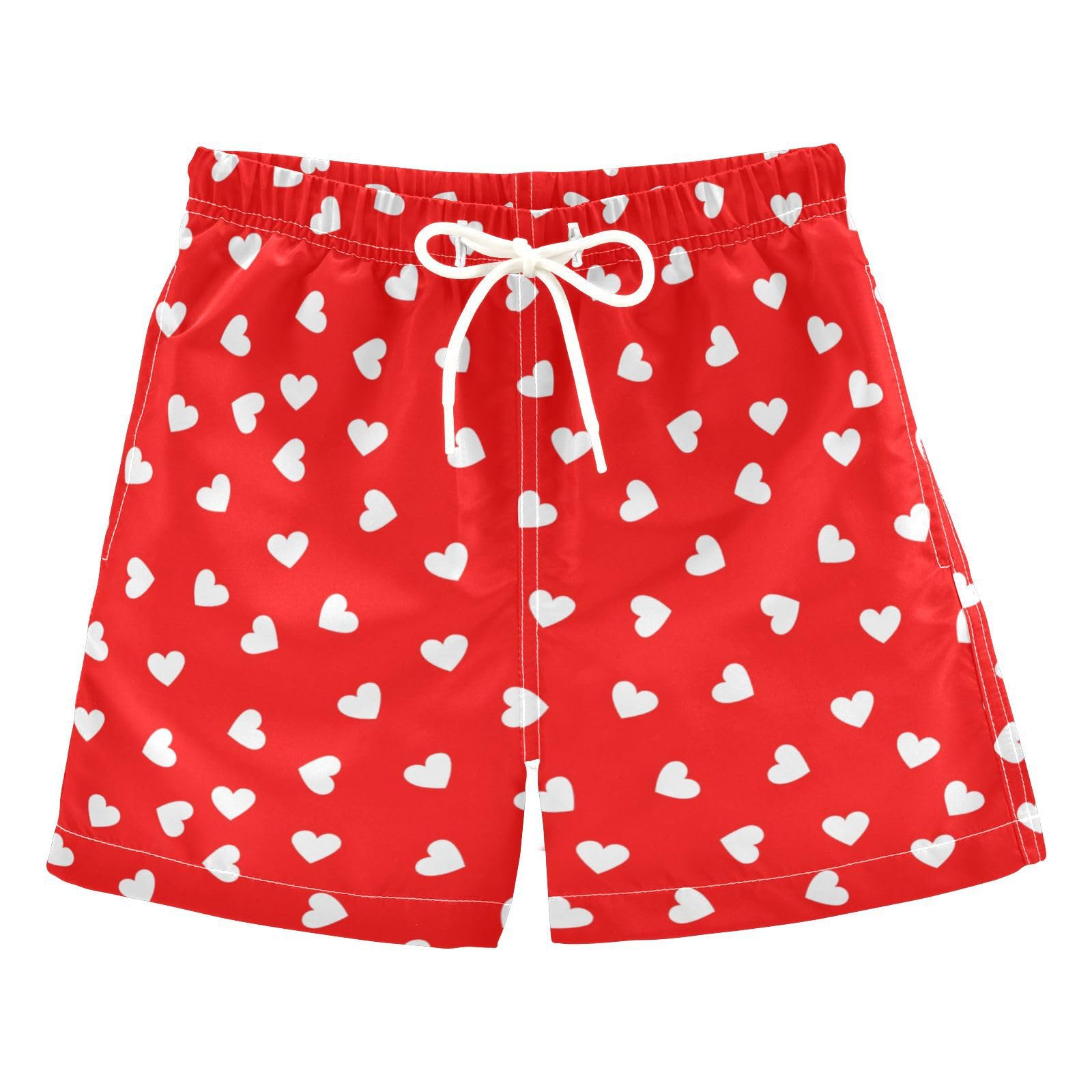 JHKKU Boys Swim Trunks Valentines Heart Swimsuit Quick Dry Beachwear Bathing Suits Board Shorts 5T