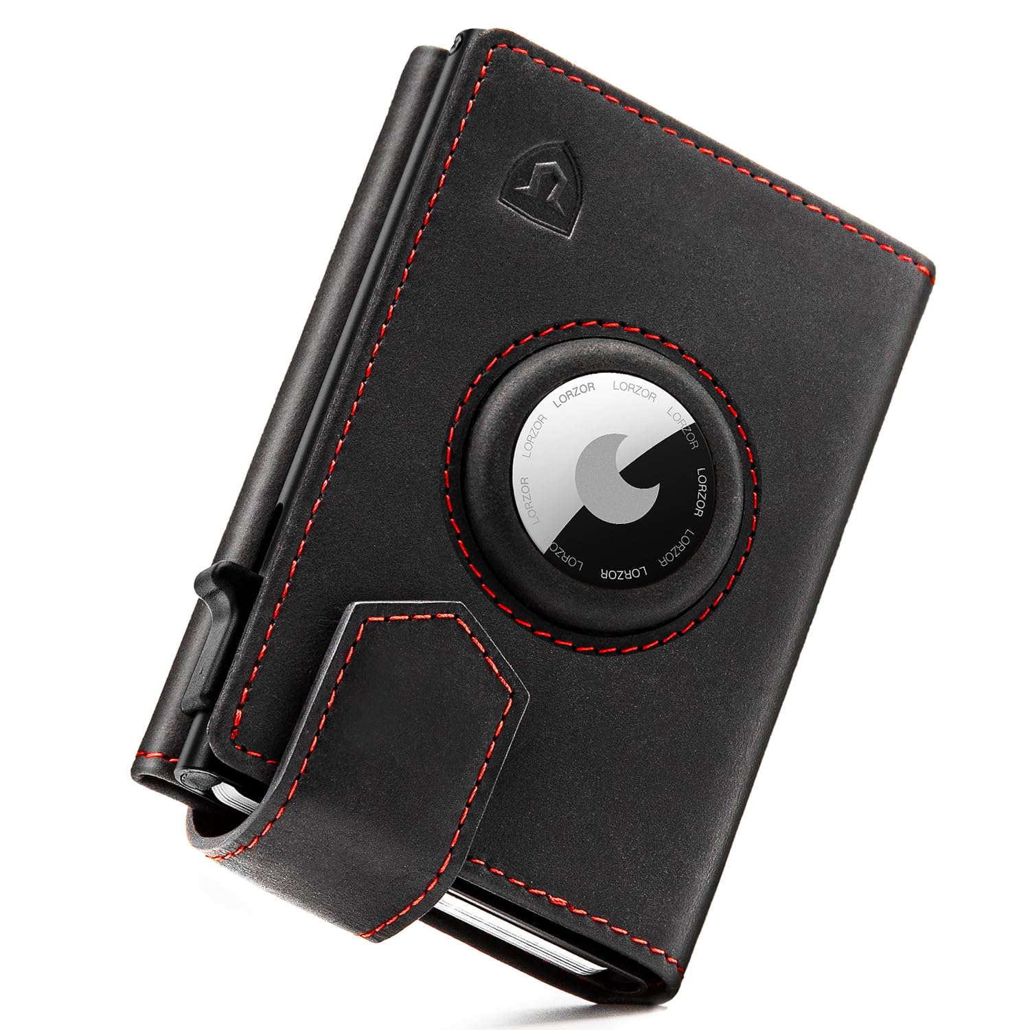 LORZOR®Portafoglio Airtag Slim, Portafoglio Uomo con Portamonete & Blocco RFID, Porta Carte di Credito Pop-up, Portacarte Uomo Pelle per 10 Carte, Porta Tessere Con Chiusura Magnetica