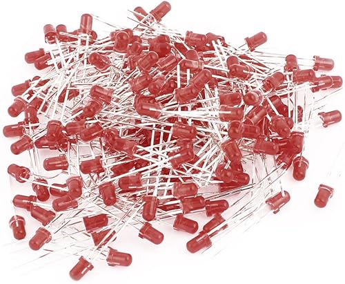 IIVVERR 0.118in redondo rojo bombilla LED 2 terminales rojo diodo emisor de luz 200pcs para luz LED (0.118in Redondo Rojo LED Bombilla 2 Terminales