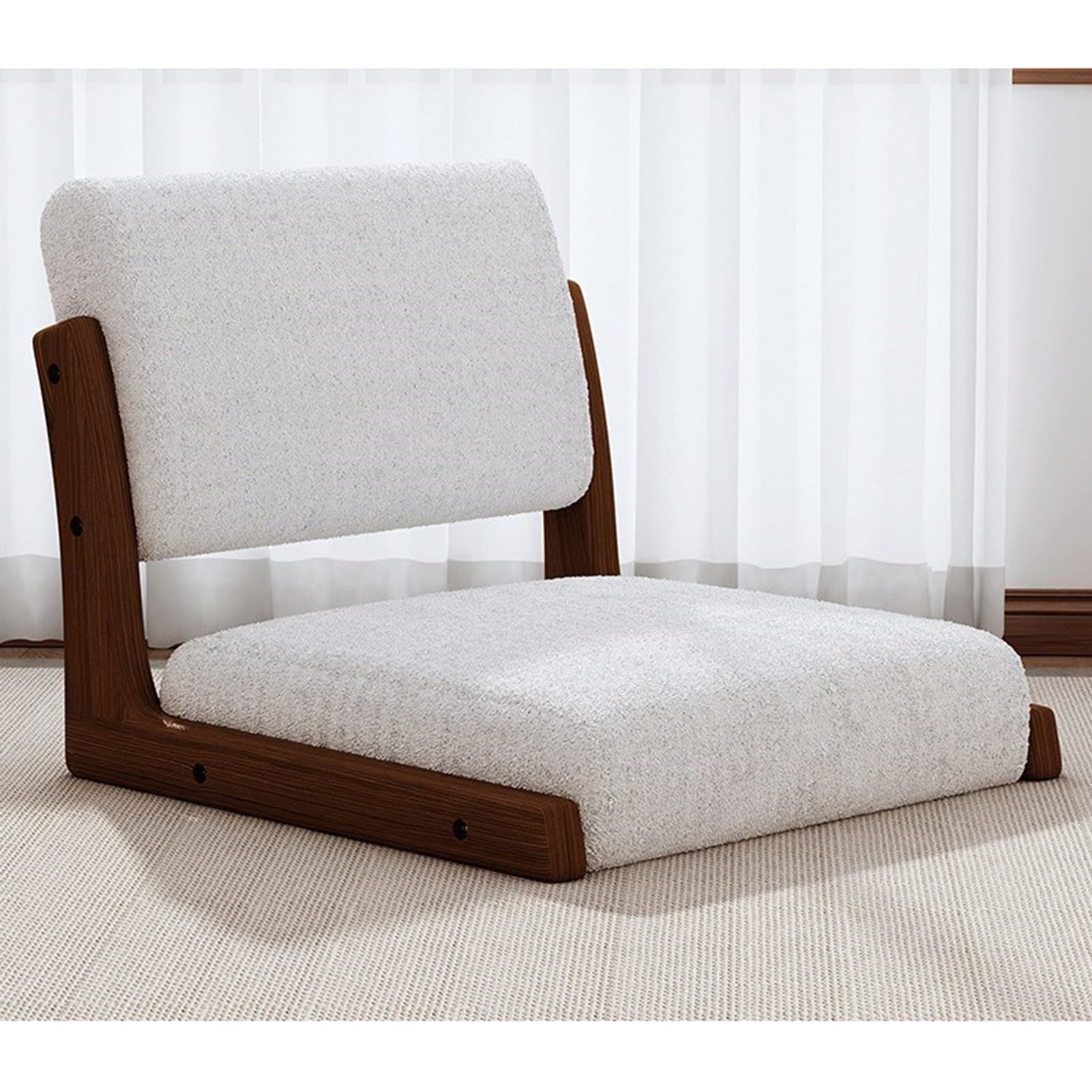 Chaise de sol en bois japonaise avec dossier pour salon et chambre