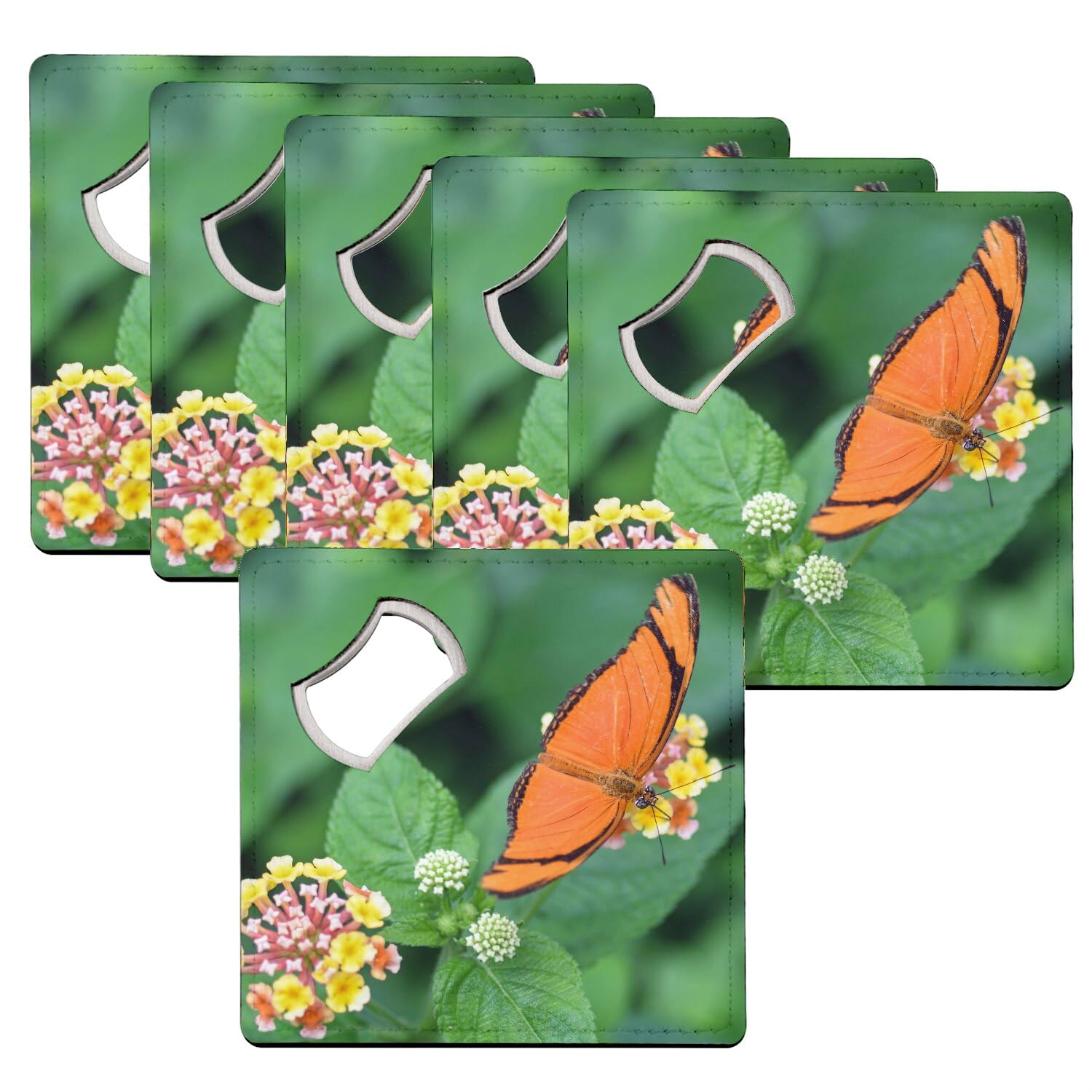 Sous-verre décapsuleur papillon lot de 6 pour éviter les taches de verre sur les meubles
