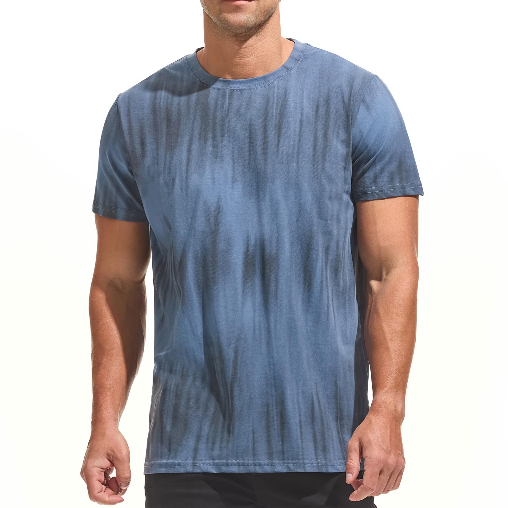 USALL Herren Sommer DruckT-Shirt 95% Baumwolle Casual Atmungsaktives Männer T-Shirt Kurzarm