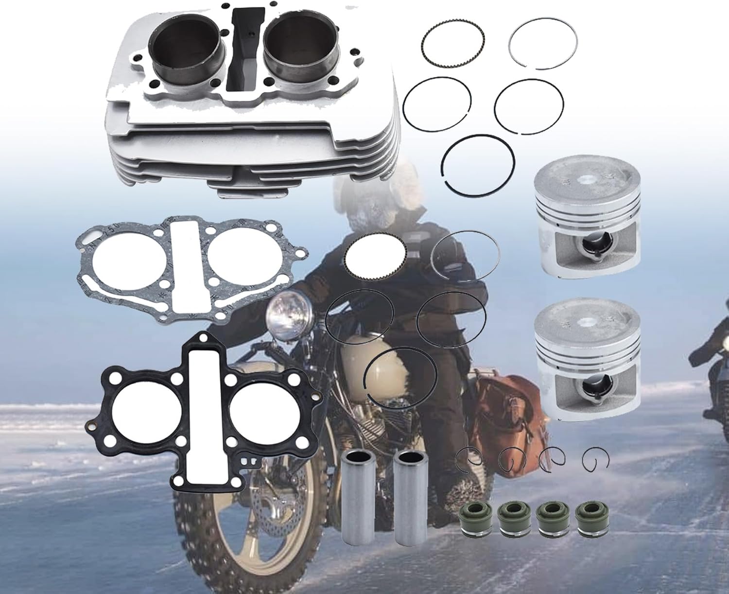 Silscvtt Engine Cylinder with Piston Gasket Replacement for Honda 250 Cmx250 1996-2015
