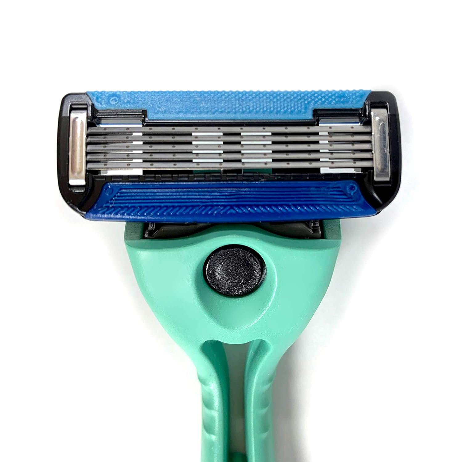 Preserve POPi Shave 5 Razor System Made with Recycled Ocean Plastic, Neptune Green - 5 Blade Razor with 4 Replacement Cartridges