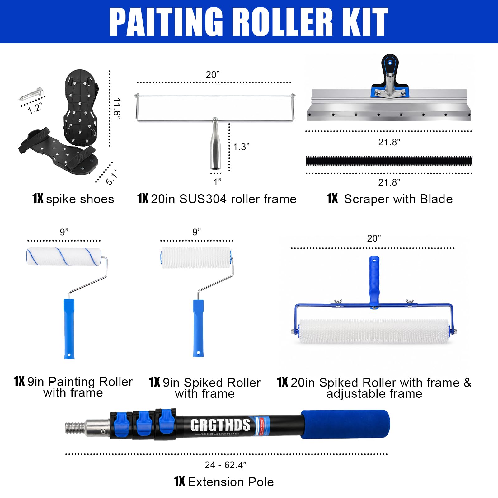 8-teiliges Farbroller-Set