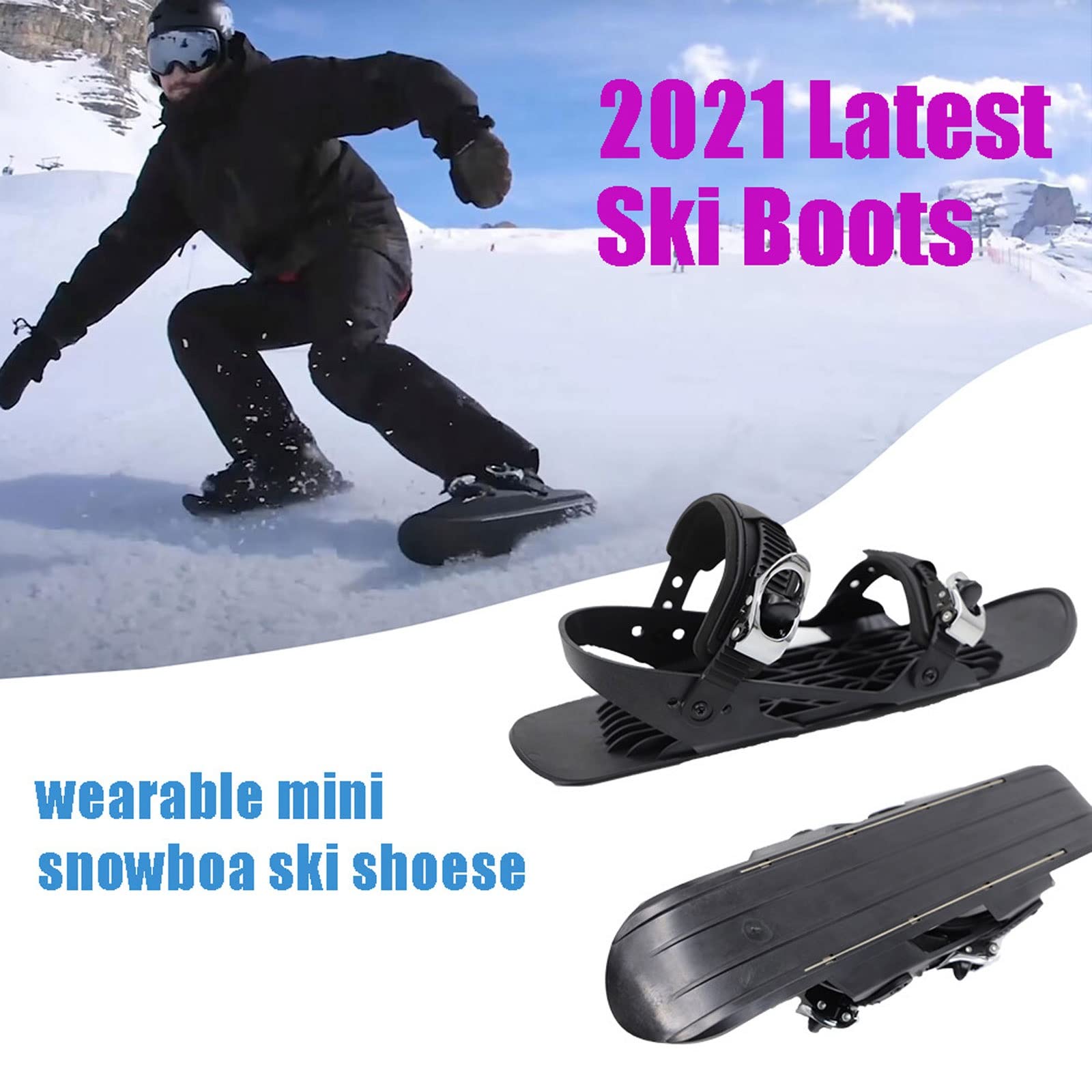 LTTL Winter Ski Shoes Men's And Women's Snowboards, Mini Short Ski Skates For Snow, Skis For Skills And Fun, Adjustable Outdoor Skis For Winter