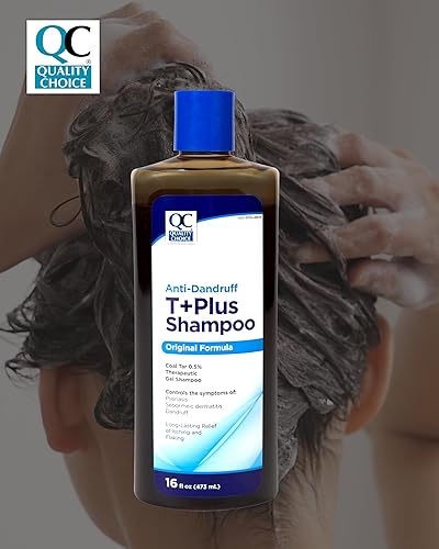 Miniatura 3 de Quality Choice Therapeutic T+Plus - Champú anticaspa de gel de alquitrán de carbón 0.5% alquitrán de hulla, fuerza original, 16 onzas líquidas