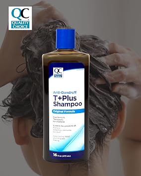 Quality Choice Therapeutic T+Plus Coal Tar Gel Anti-Dandruff Shampoo 0.5% Coal Tar, Original Strength, 16 Fl Oz