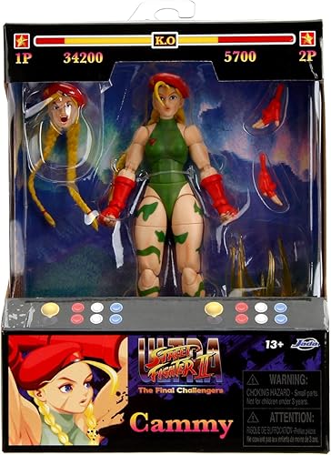 Miniatura 6 de Jada Toys Figura de acción Street Fighter II Cammy - Figura de acción coleccionable a escala 1:12 - Incluye cabezas, manos y accesorios