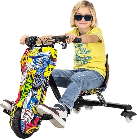 MEELRYD Drift Dreirad Für Kinder - Verstellbarer Sitz Ab 6 Jahren Schwarz