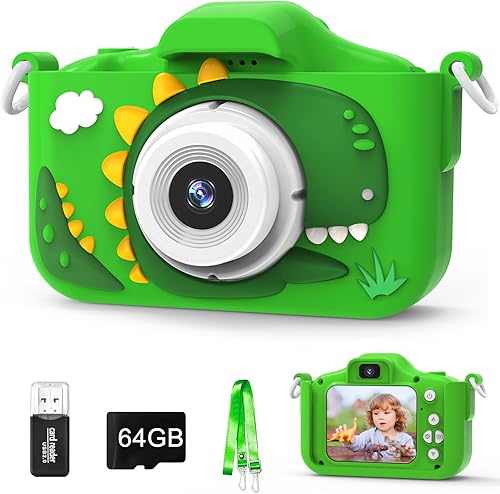 Cámara para niños, juguetes de video para niños de 3 a 8 años, niños y niñas, cámara de 1080P de doble lente 48MP para niños pequeños con tarjeta SD