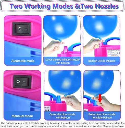 Miniatura 3 de YEPVIE Bomba de globo eléctrica del Reino Unido, Inflador de globos portátil de 2 modos..
