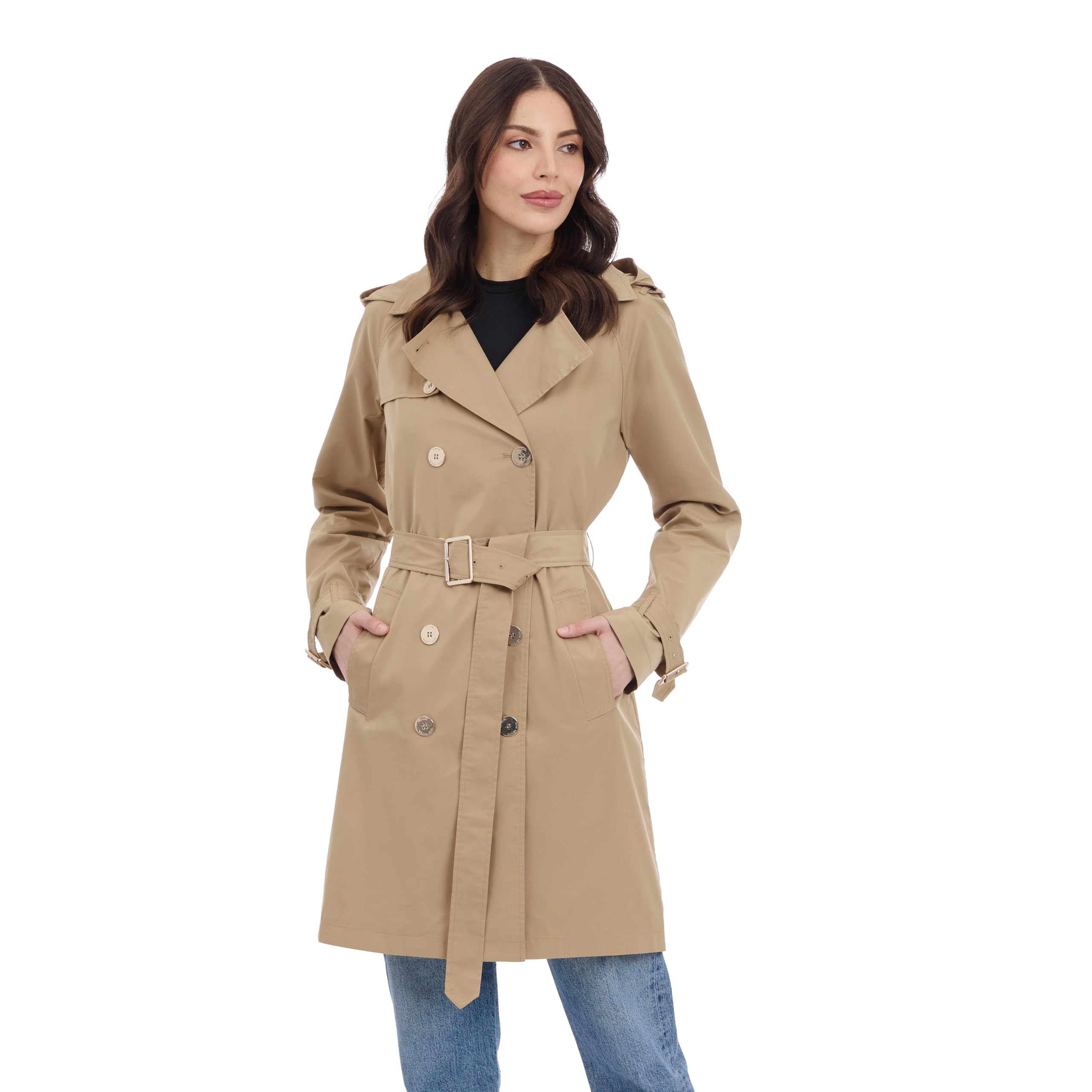 Michael Kors Women's Double Button Trench Coat