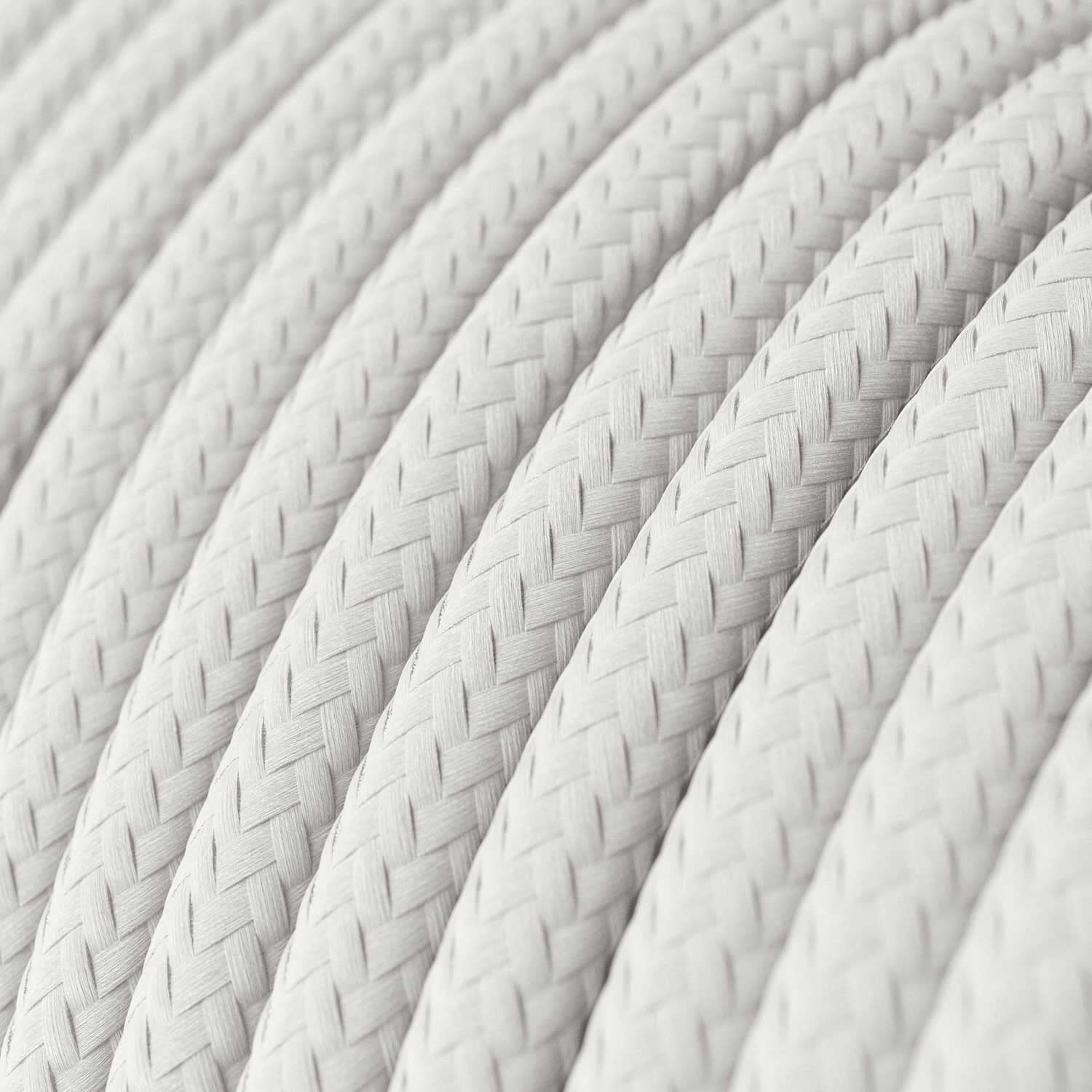 Hängeleuchte Made in Italy komplett mit Textilkabel, Lampenschirm Duedì Basis und Beschlägen aus Metall - mit Leuchtmittel - Weiß - Matter