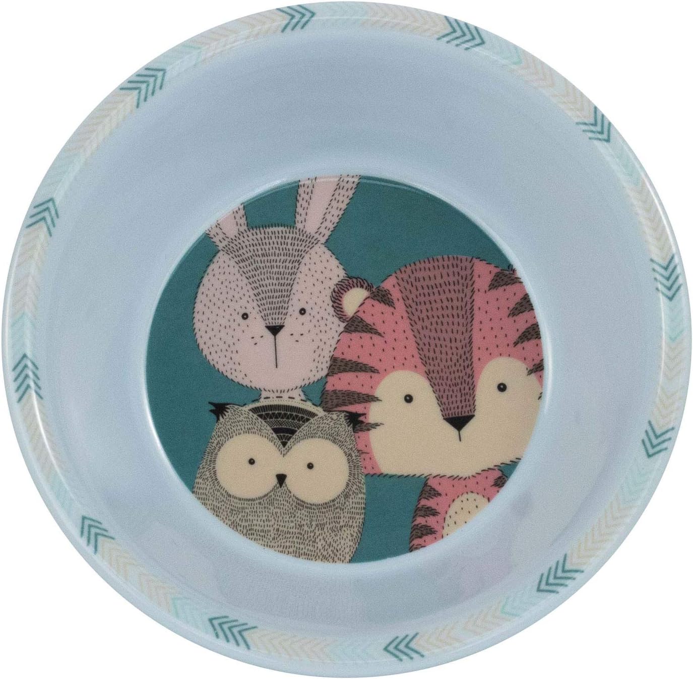 30354 Kids Dishes Breakfast Set with Nordic Crew Design 3-Piece Set with Plate, Cereal Bowl and Cup for Children Made of Plastic