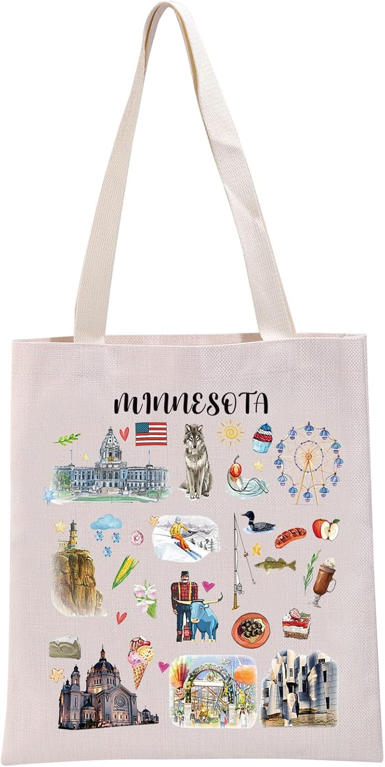 G2TUP Minnesota Gift Tote Bag - Lover's Souvenir Handbag for Tourists and Travelers