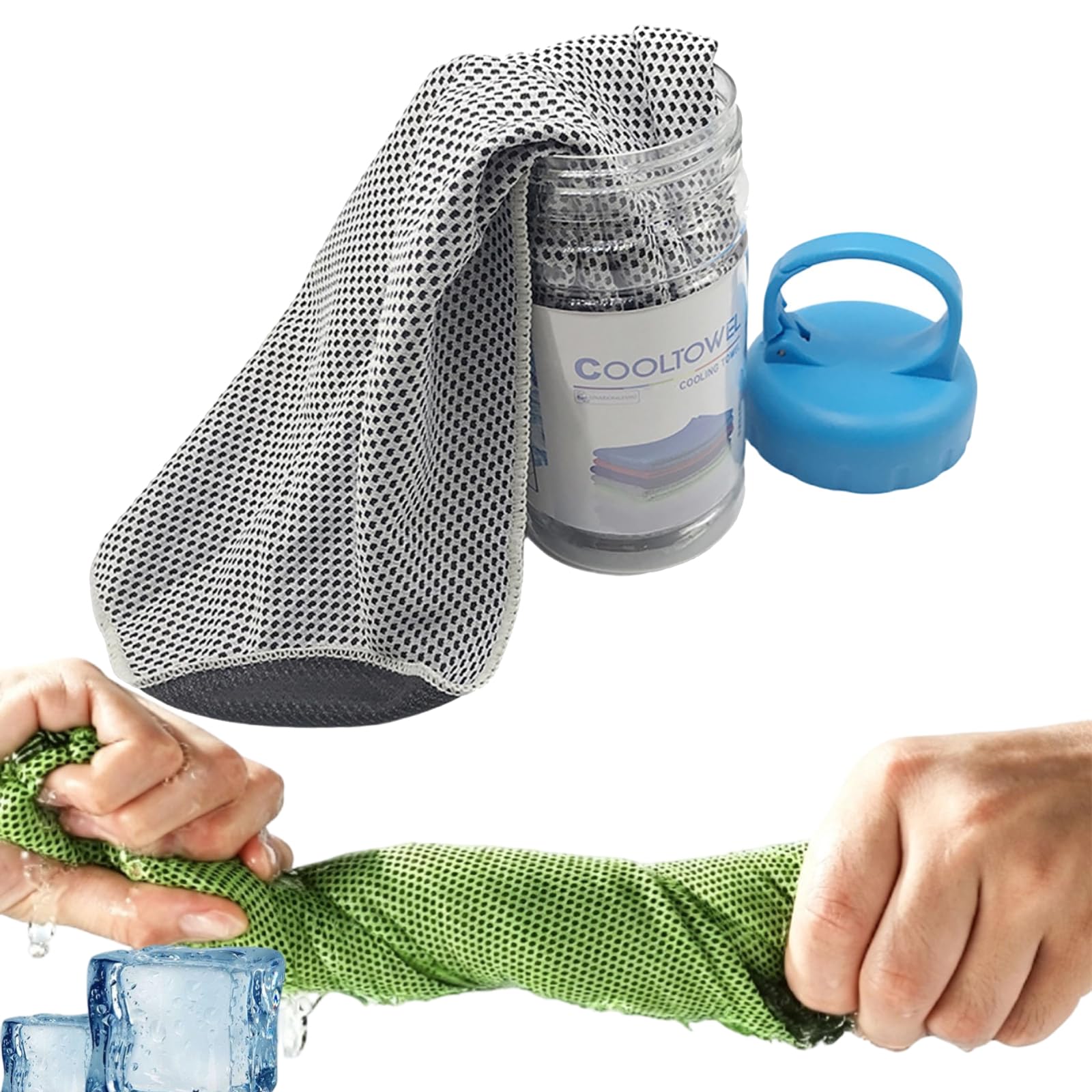 Cooling Towels for Hot Weather, Cooling Towels for Neck, Cool/ing Bottle Cold Sweat Towel, Keeping Cool In Hot Weather,Breathable Reusable Scarf Head Band for Beach Running Camping Workout，Gray