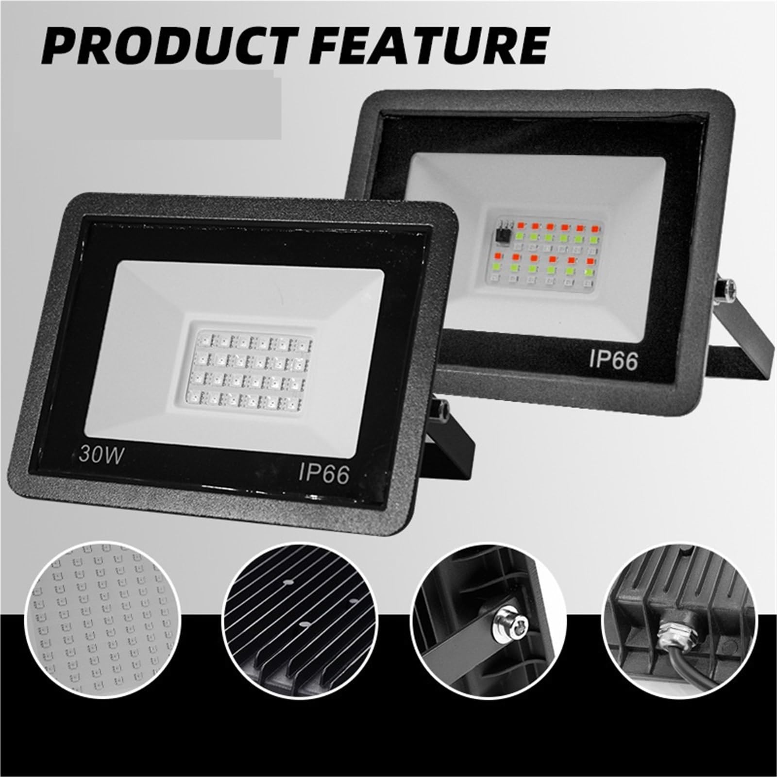 Proiettore per esterni, Faretto RGB Smart da 30W, 50W e 100W, for illuminazione da esterno, for feste in giardino(150w)