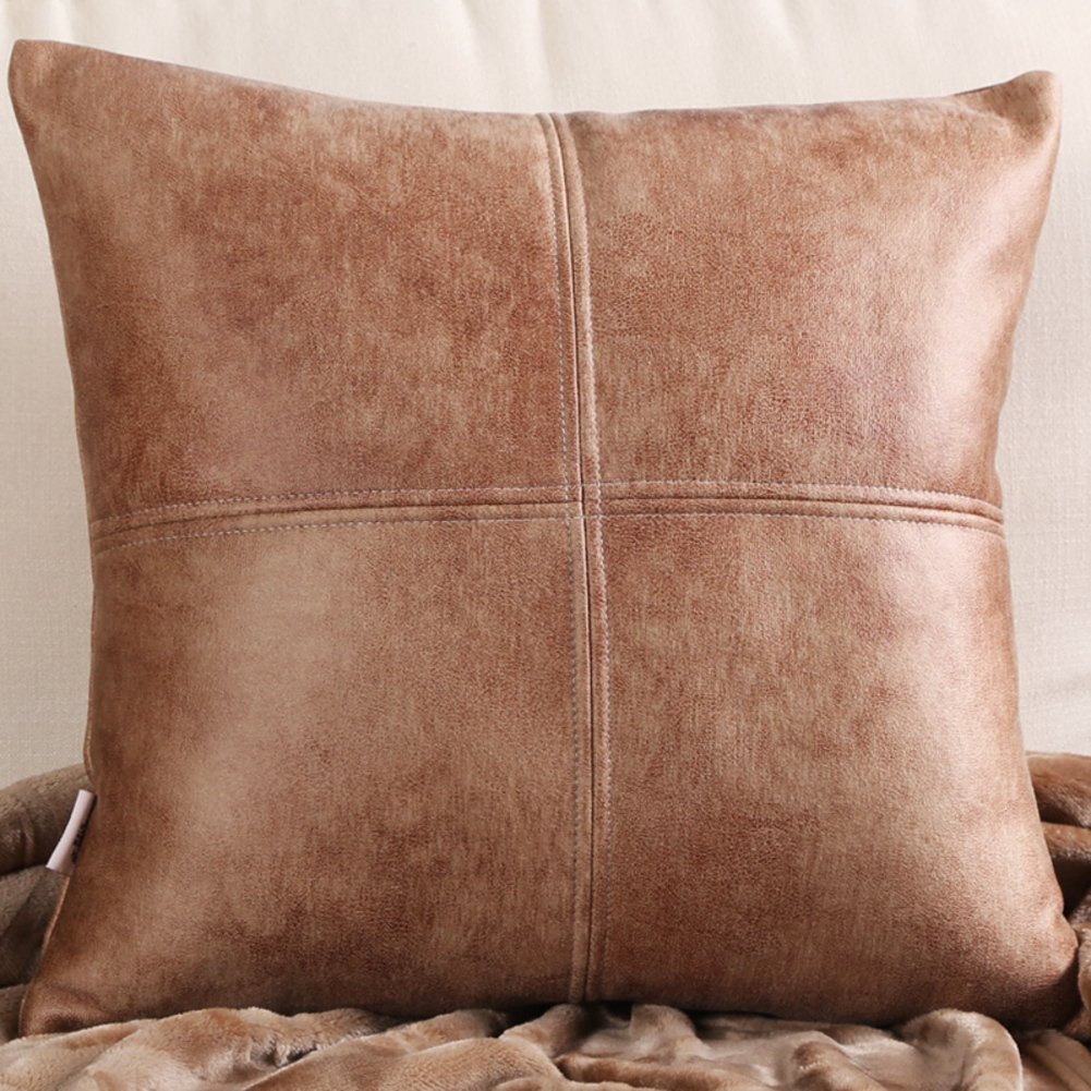 Oreiller minimaliste moderne en simili cuir pour decorer votre salon cosy