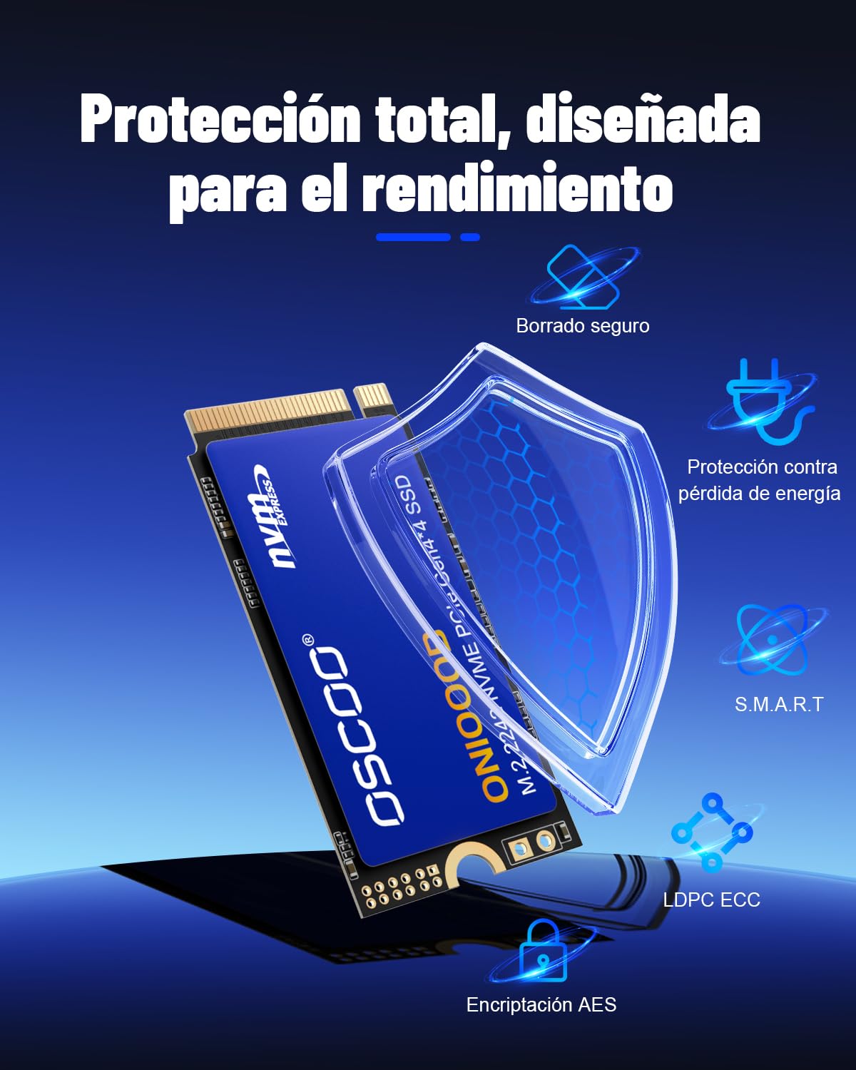 512GB NVMe SSD M.2 2242 PCIe Gen4x4 Interno Disco Duro De hasta 5200 MB/s De Lectura y 3900 MB/s De Escritura, 3D NAND,para Ultro-Book, Mini PC