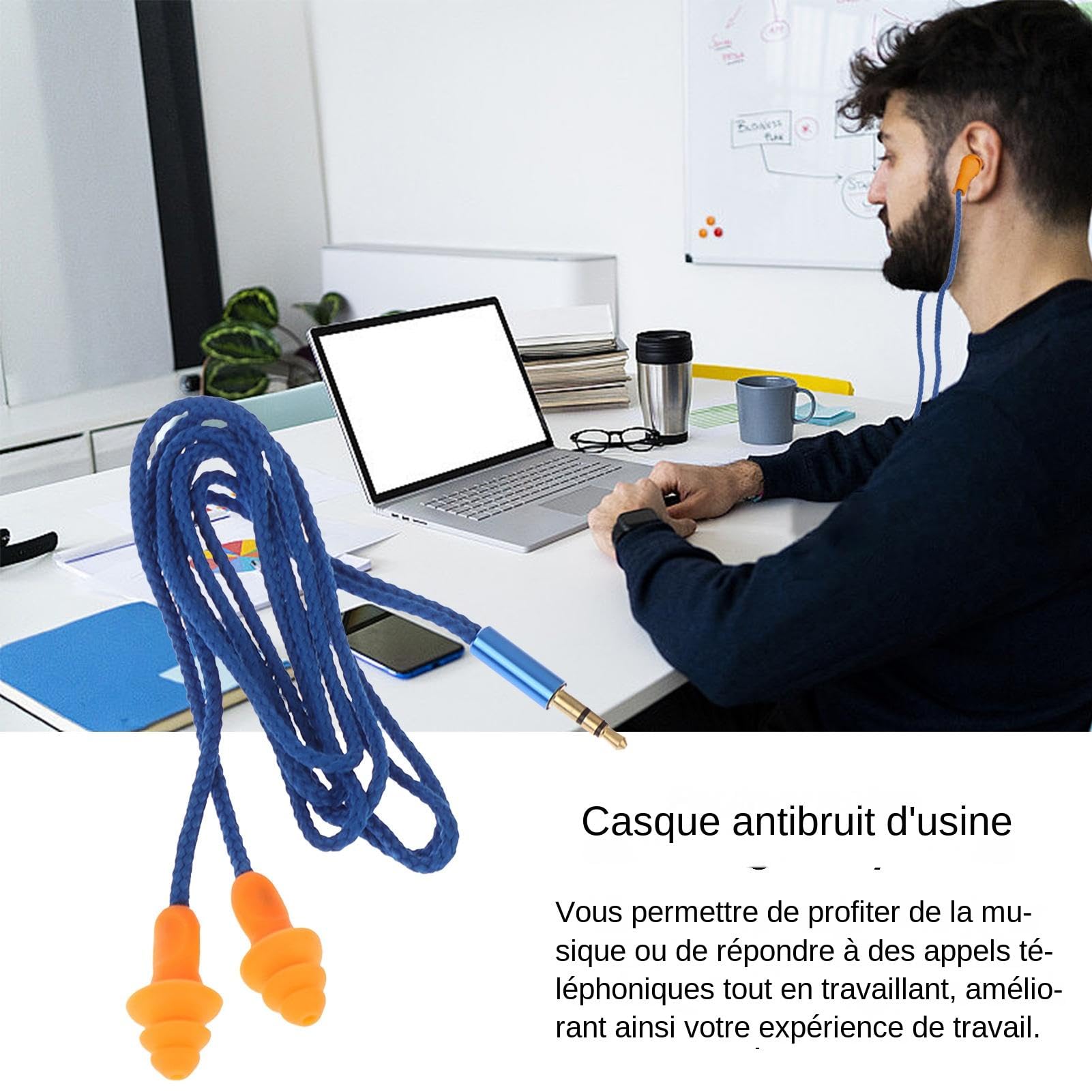 Cuffie Auricolari da Lavoro Auricolari da Lavoro | Auricolari Antirumore per Chiamate e Studio in Ambienti Rumoreso Fabbrica Cantiere Adolescente