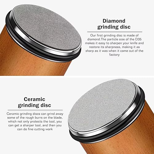 Miniatura 4 de Juego de afiladores de cuchillos profesional con discos de diamante y cerámica, ángulos de 1520 grados, soporte magnético