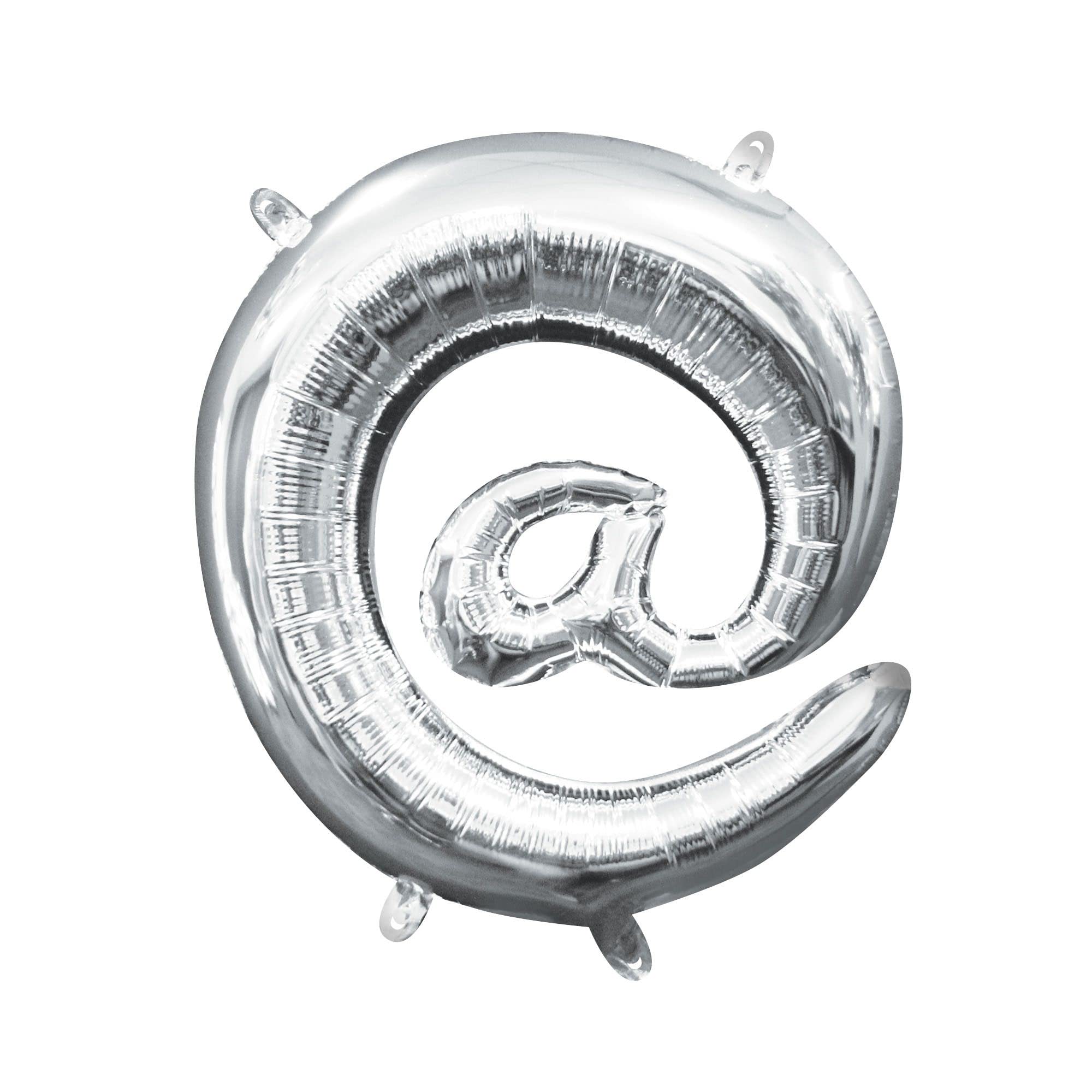 Amscan 11011921 Silver @ Symbol Balloon 16"-Foil-1 Pc