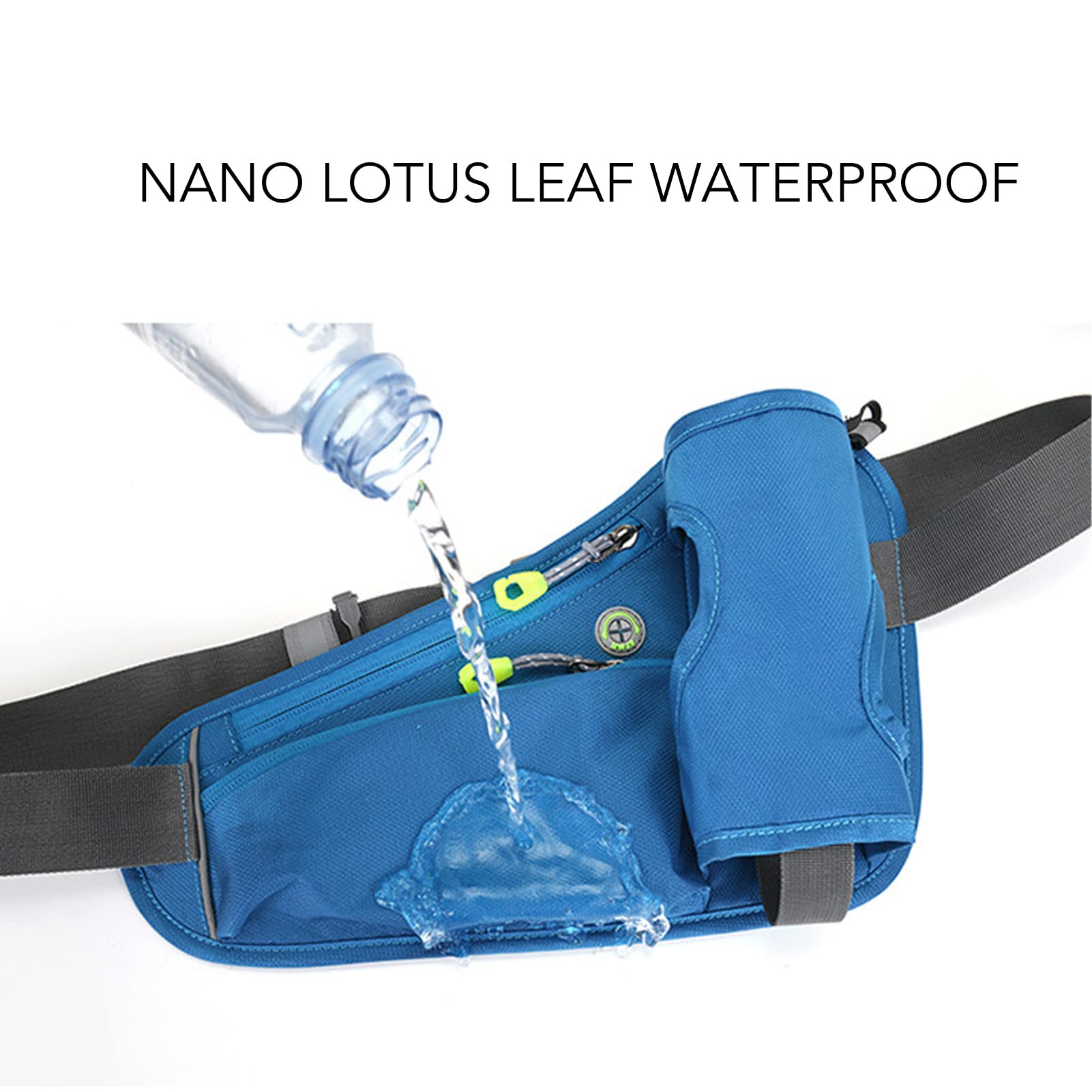Waist Pack, Reflective Breathable Running Belt Hydration Waist Pack Waterproof for Sports (Blue) 2