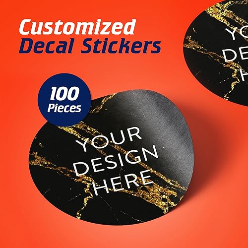 Vista 546 de DayStar Custom Signs & Design - 100 adhesivos de vinilo personalizables, con texto, imagen, diseño y logotipo; adhesivos para logotipo de embalaje