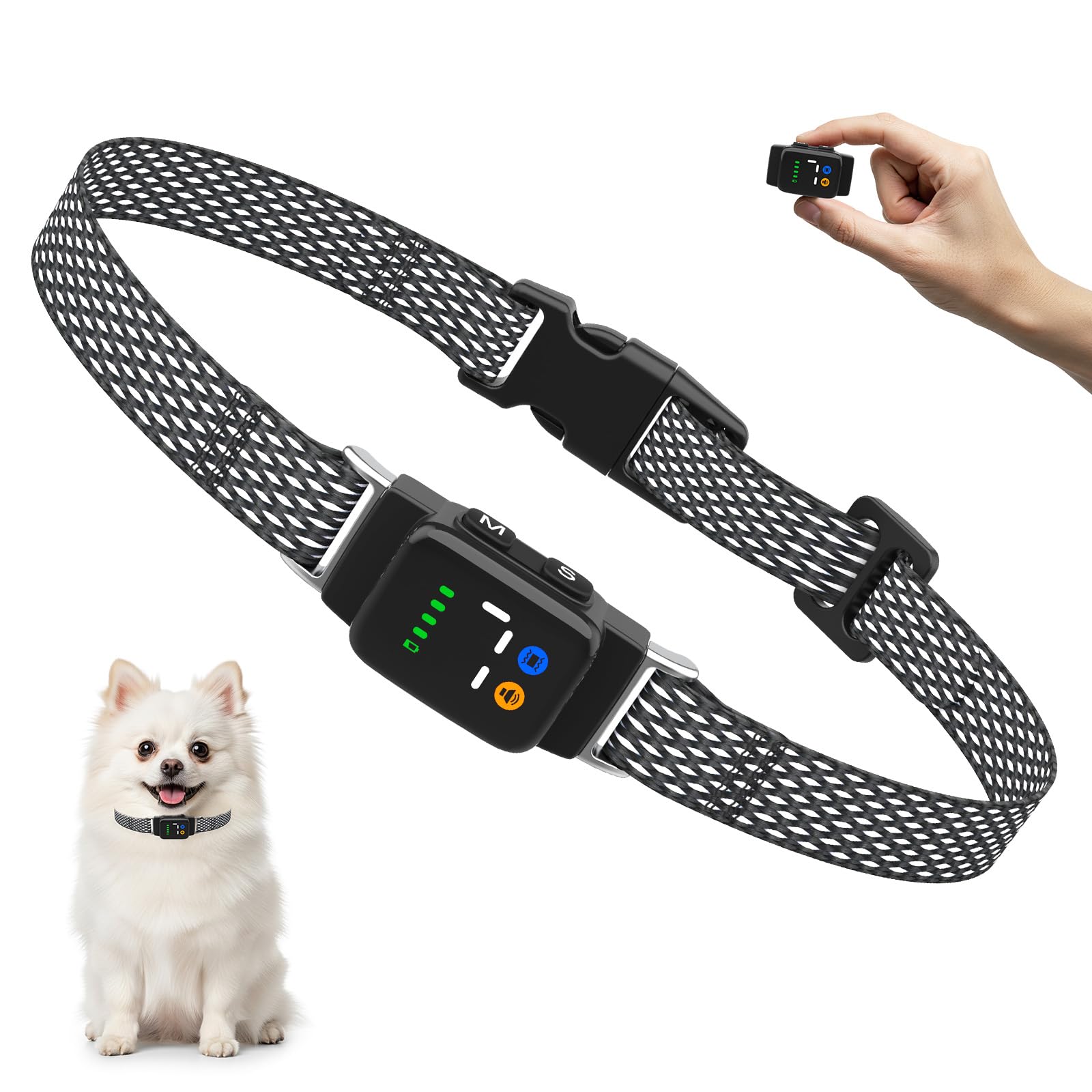 Anti Bark Collars for Small Dogs, Ultra Slim Lightweight Barking Collar with 3 Working Modes, 7 Sensitivity, IP67 Waterproof Dog Collar for Small Medium Dogs