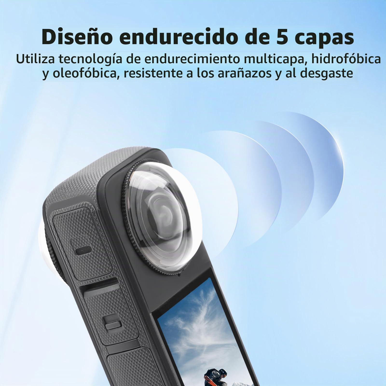 X4 Protector de lente premium para Insta360 X4, protector de lente de vidrio templado de alta transparencia para cámara Insta360 X4, accesorios antiarañazos