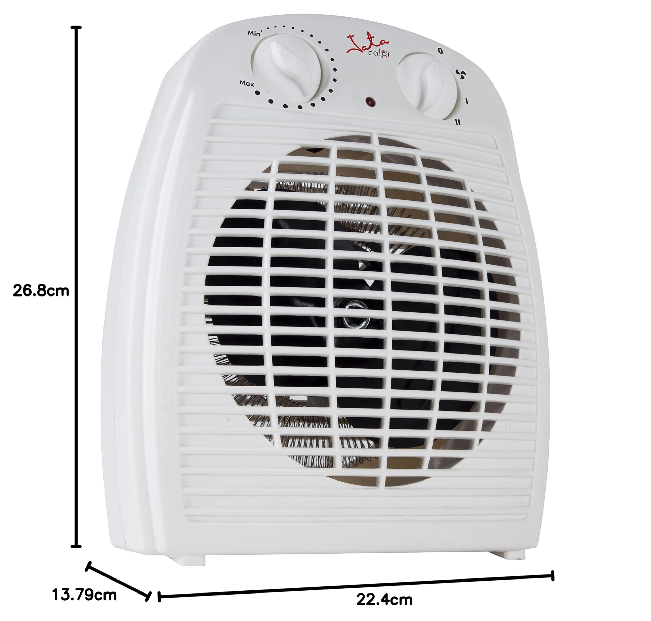 JATA TV78 - Calefactor Baño Eléctrico con Termostato Ajustable, 2000 W, 2 Potencias de Calor y Ventilador, Calentamiento Rápido, Protección Sobrecalentamiento, Asa de transporte