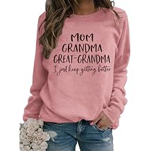 Womens Great Grandma Sweatshirt Fleece Lined Crewneck Long Sleeve Gigi Gift Inspirational Saying Tops