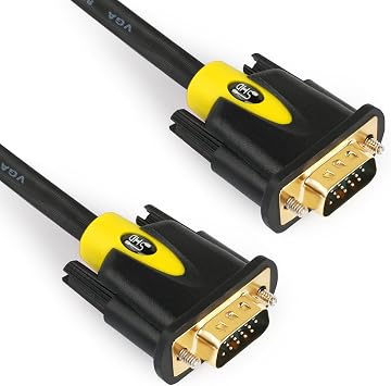 SHD 3Feet VGA to VGA Monitor Cable, HD15 SVGA for PC Laptop TV Projector, Black and Yellow Color