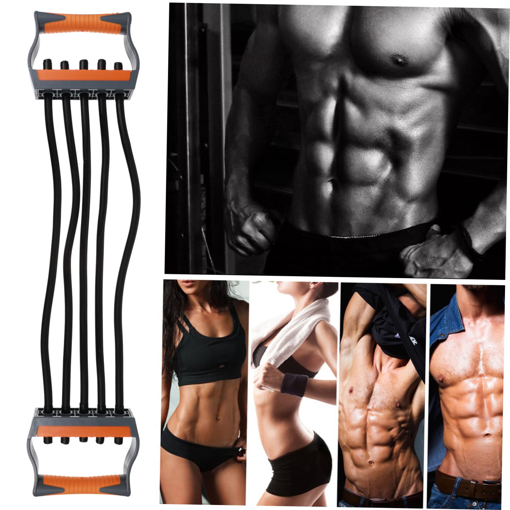 ABOOFAN Brust Expander mit Verstellbaren Widerstandsbändern Ergonomische Griffe Leichtes Fitnessgerät für Muskelaufbau Zuhause Multifunktionales Trainingsgerät für Kraft und Dehnung