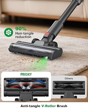 Cordless Vacuum Cleaner, Stick Vacuum Foldable Rechargeable, Powerful Suction Lightweight Vacuum Cleaners for Home,Anti-Tangle,Self Standing for Pet Hair Hardwood Floor Carpet
