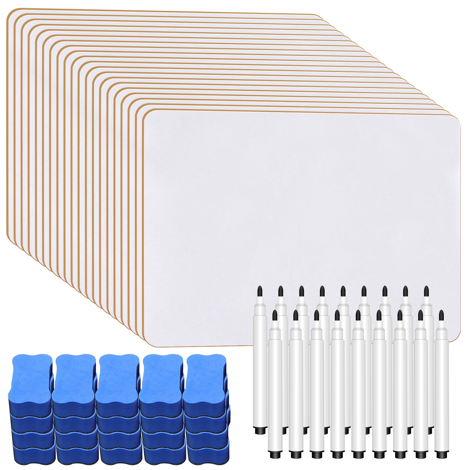 20er-Pack Kleine trocken abwischbare Whiteboards, A4 Whiteboard Mini Whiteboard doppelseitig mit 20 trocken abwischbaren Radiergummis für das Zeichnen und Schreiben von Kindern, perfekt für
