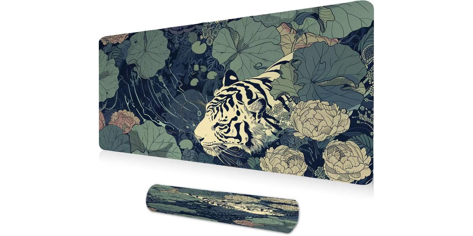 Mouse pad à bords cousus Les Fleurs du Tigre idée cadeau idéale - 8