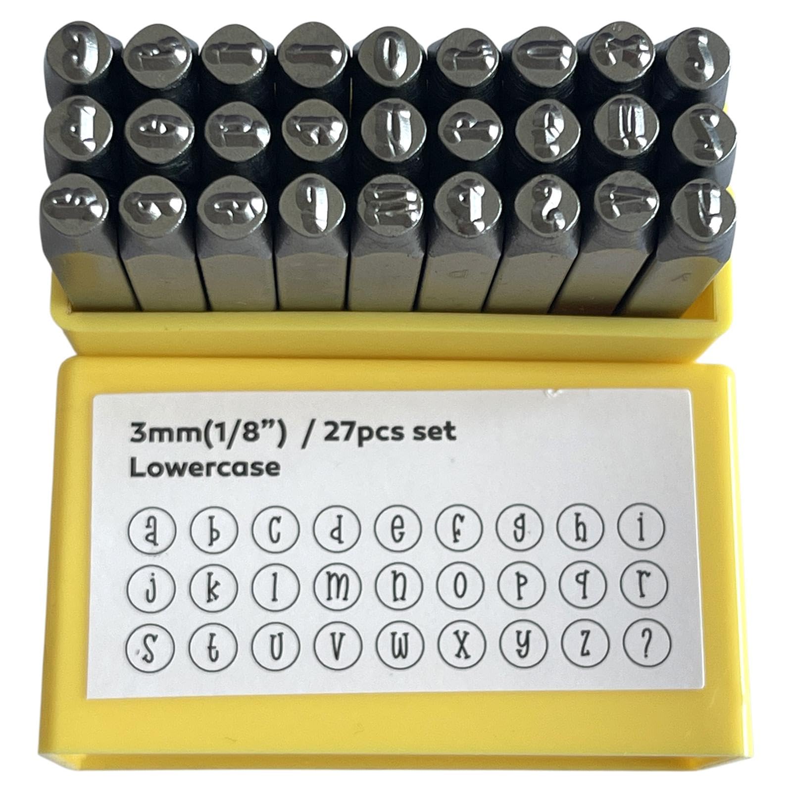 Kit di Punzonatura per Metalli per La Creazione di Gioielli con Timbri in Acciaio con Numeri E Lettere, Minuscolo