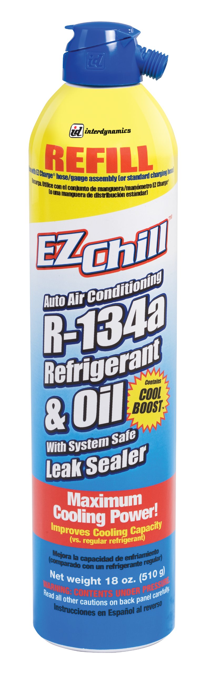 Interdynamics (MAC-134RFLCA-6PK) EZ Chill R-134a Refill - 18 oz., (Pack of 6)