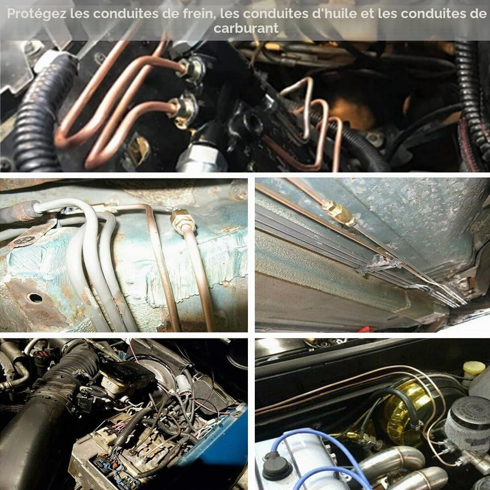 Tuyau de Frein en Cuivre 4,75mm (3/16") avec Revêtement - Kit de Conduite Auto 7,6m pour Carburant