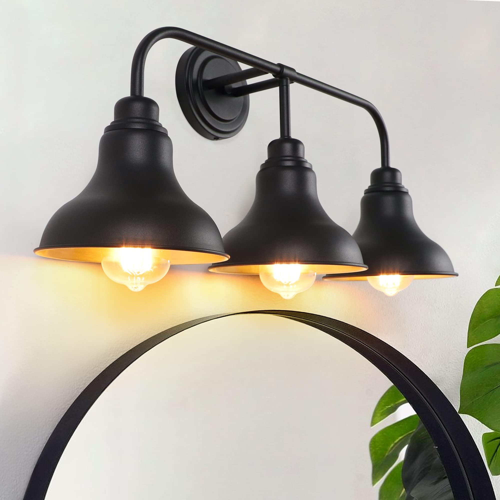 DIRYZON EUL Farmhouse Bath Vanity Wall Light 3-Light Barn Sconces ...