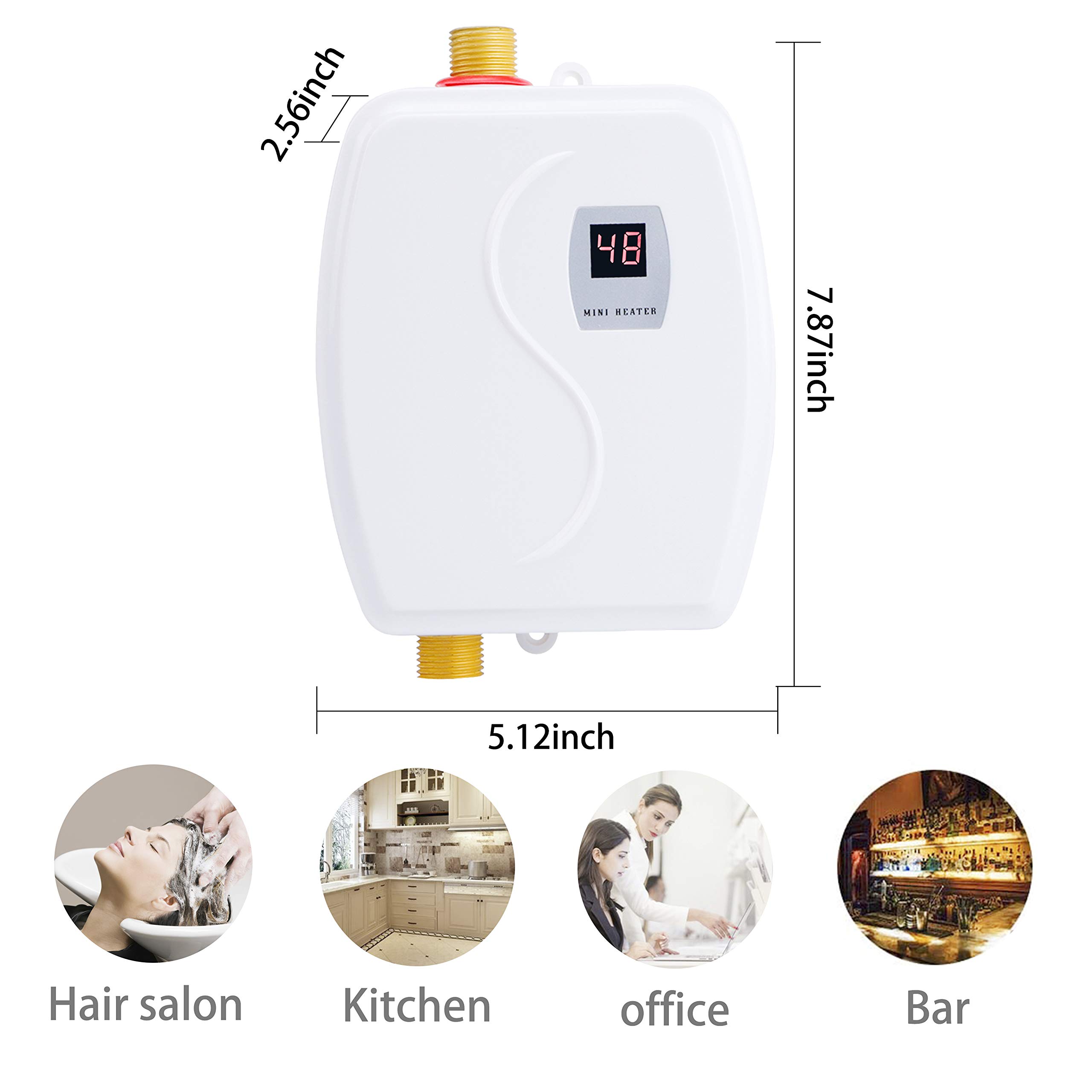 Electric Water Heater - 110 Volt 3000W Mini Instant Hot Water