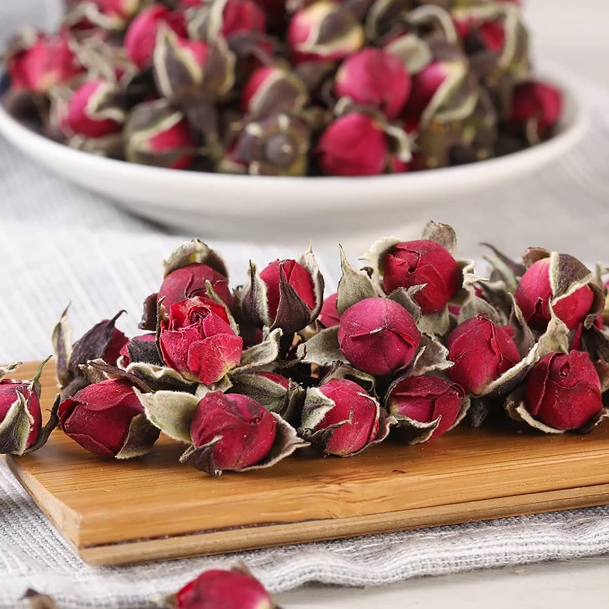 Natürliche Getrocknete Rote Rosenknospen Blume DIY Dekorative Mini-jasminknospe Für Hochzeit Duftendes Konfetti Basteln Bad Aromatherapie-Rose-300g