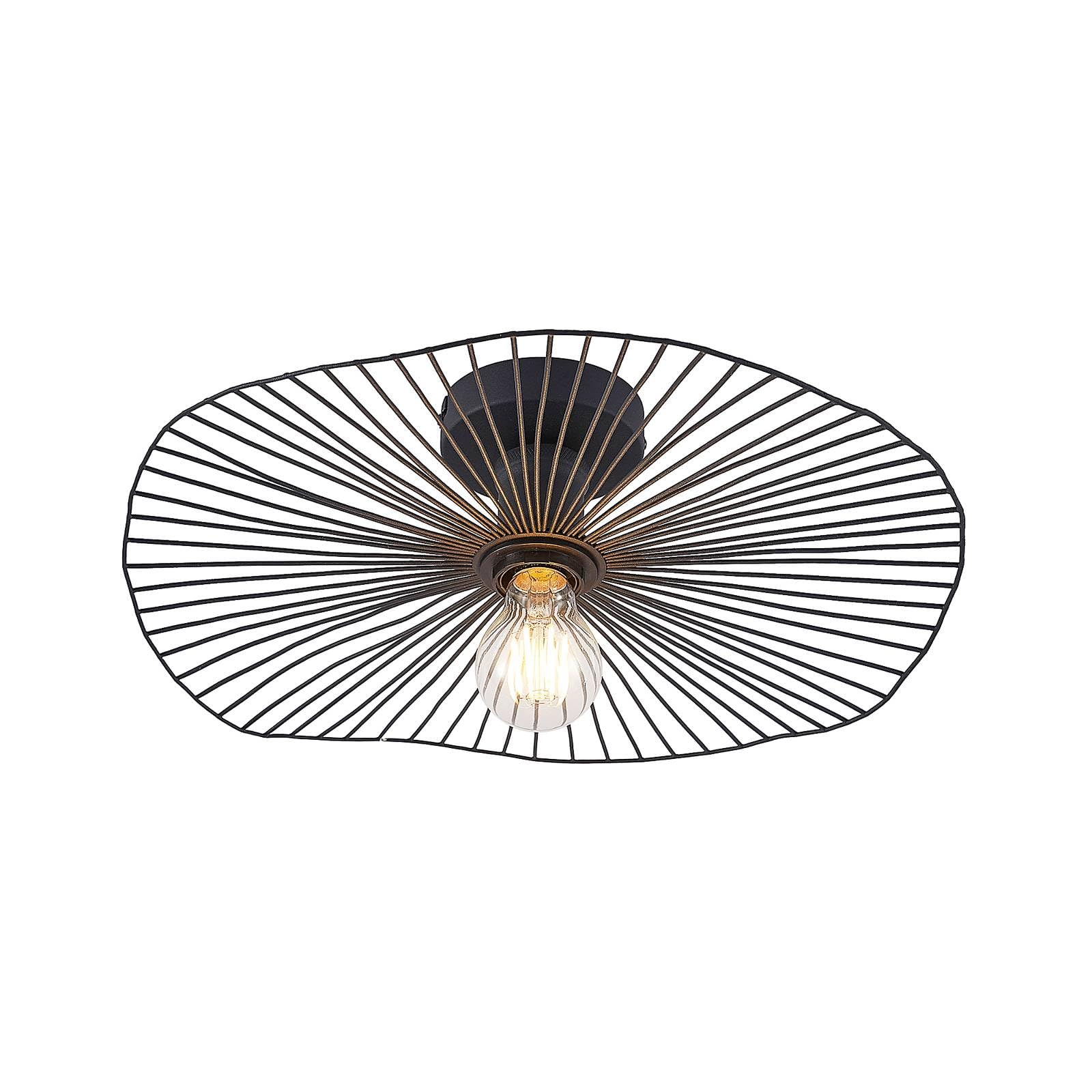 Lindby Ceiling Light Ruota dimmable (Vintage, Antique) in Black Made of Metal for e.g. Living Room & Dining (1 Light Source E27) from Ceiling lamp