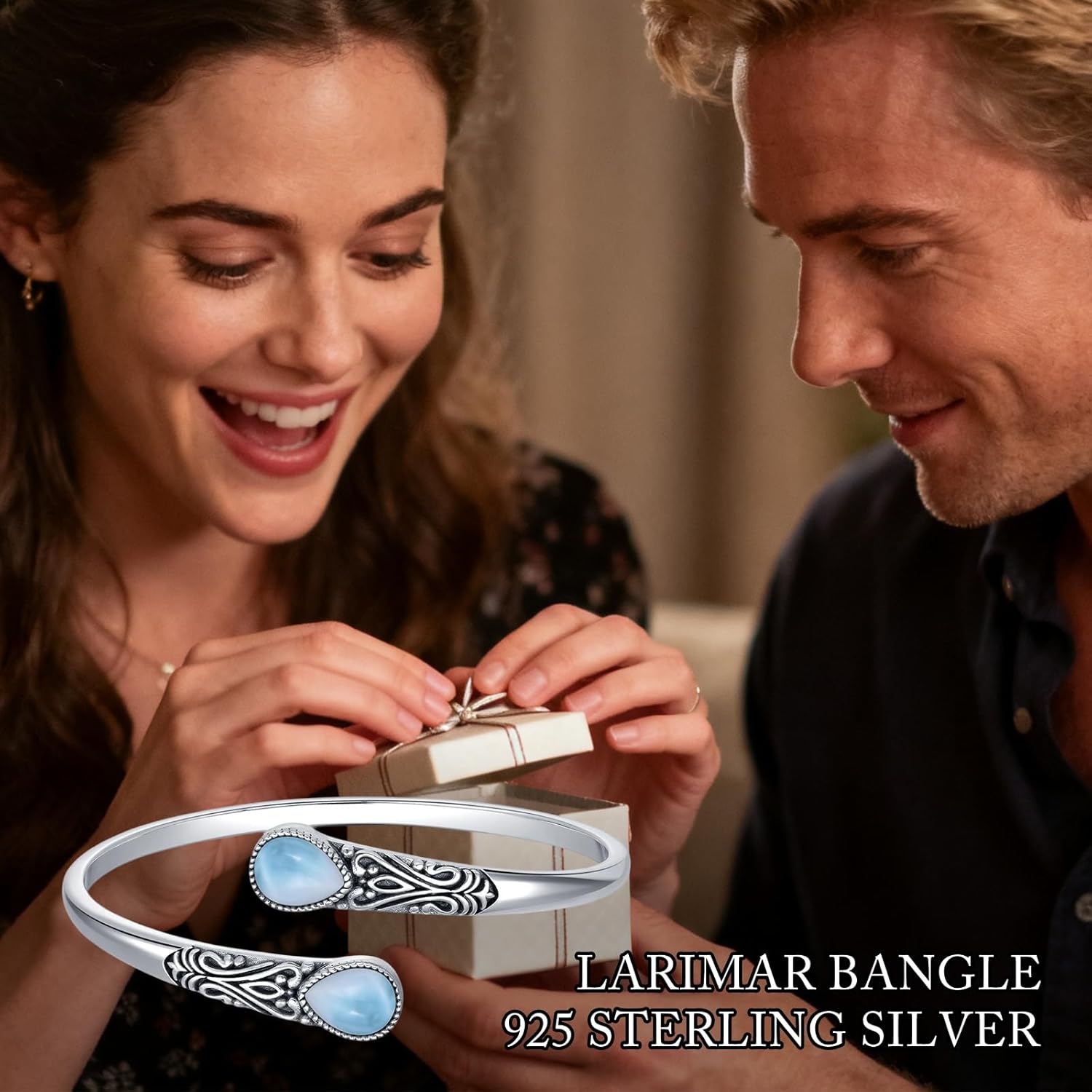 925 Sterling Silver Genuine Gemstone Bracelet for Women Men Handmade Adjustable Boho Navajo Style Bangle Cuff Natural Stone Jewelry Gift - Image 6