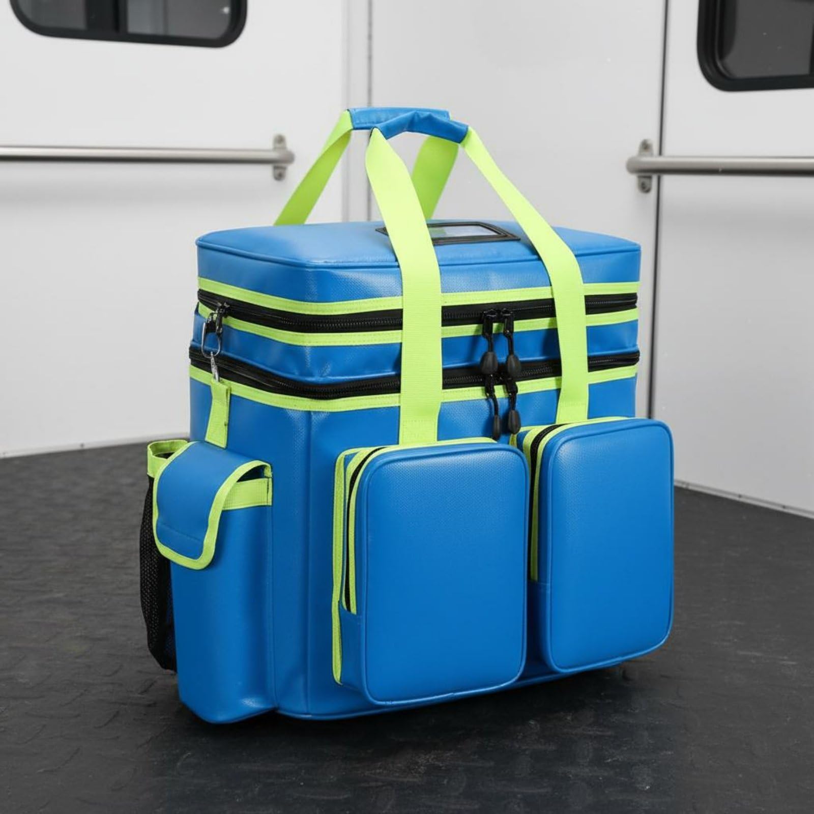 Zaino Ambulanza Trasporto Comodo Zaino Medico Impermeabile Tessuto Oxford Borsa Soccorso Grande per Soccorritori, Rosso